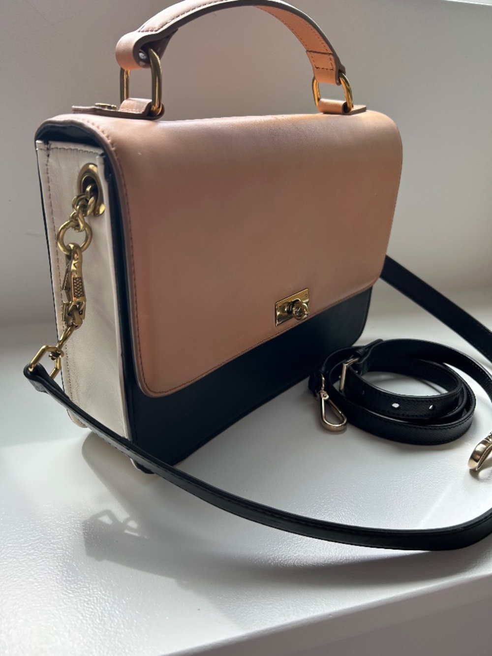 J Crew leather top handle handbag
